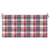 vidaXL Coussin de banc de jardin motif &agrave; carreaux rouges 120x50x3 cm