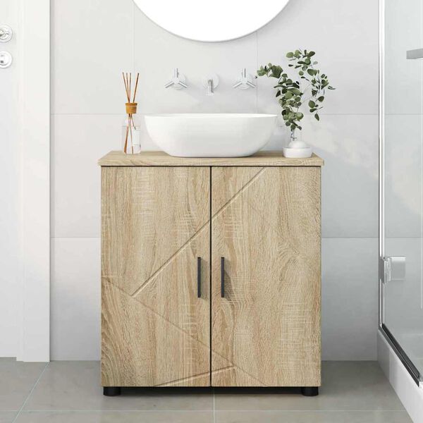 vidaXL Cabinet de salle de bain Ch&ecirc;ne Sonoma 61 x 35 x 64 cm