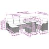 vidaXL Ensemble de canapé de jardin avec coussin 9 pcs Noir Poly rotin