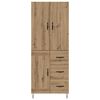 vidaXL Haut Armoire 2 pcs Ch&ecirc;ne artisanal Bois d'ing&eacute;nierie et verre