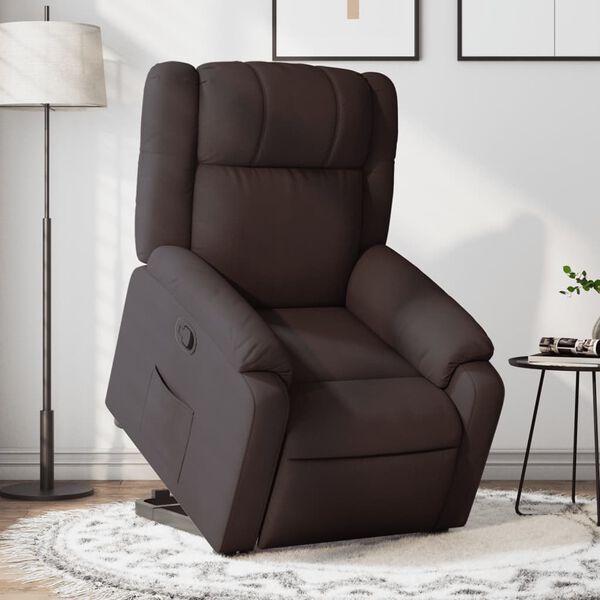 vidaXL Fauteuil inclinable marron fonc&eacute; tissu