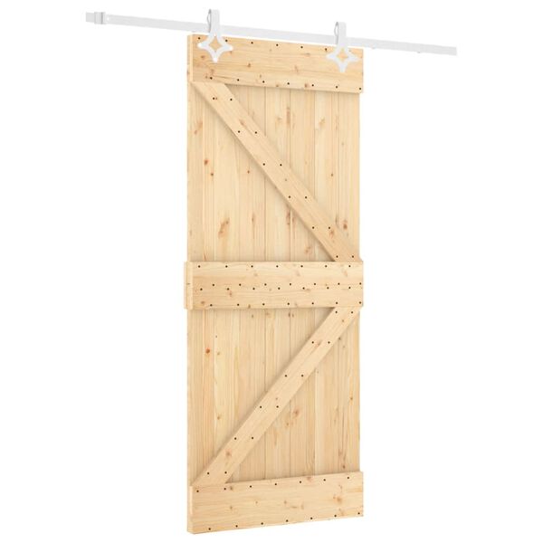 vidaXL Porte coulissante et kit de quincaillerie 80x210 cm pin massif