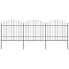 vidaXL Cl&ocirc;ture de jardin avec dessus en forme de lance en acier 504 x 175 cm Noir