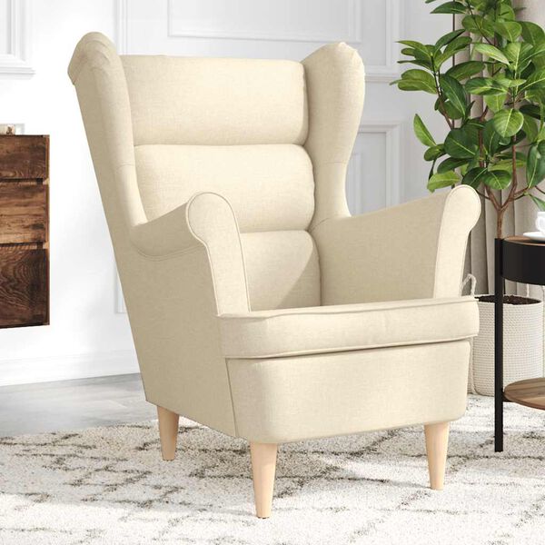 vidaXL Fauteuil cr&egrave;me 74x84x100 cm tissu