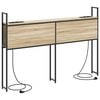 vidaXL Headboard de Rangement avec Station de Charge Ch&ecirc;ne sonoma
