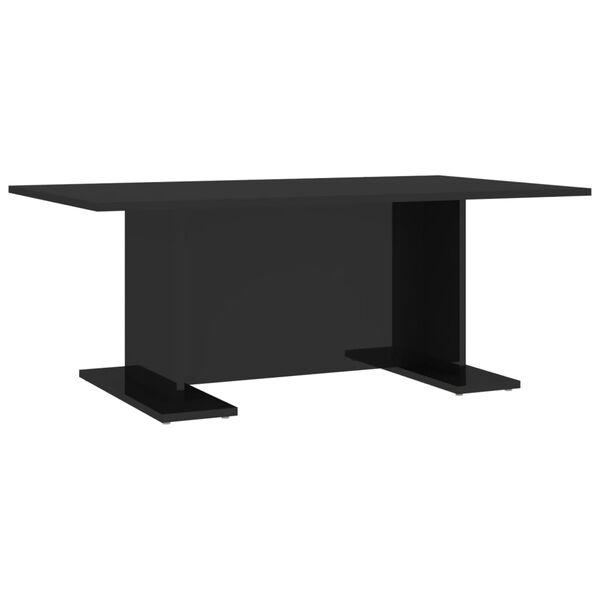 vidaXL Table basse noir brillant 103,5x60x40 cm bois d'ingénierie
