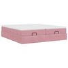 vidaXL Cadre de lit ottoman avec matelas rose 160x200 cm velours