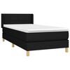 vidaXL Sommier &agrave; lattes de lit avec matelas Noir 90x200 cm Tissu