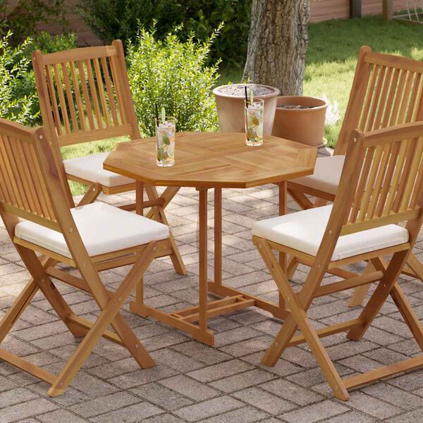 vidaXL Dessus de table 80x80x2,5 cm octogonal bois de teck massif