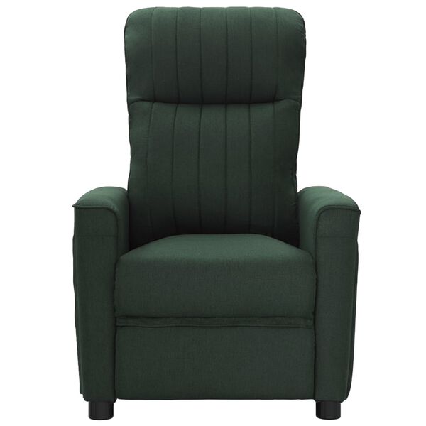 vidaXL Fauteuil &eacute;lectrique de massage Vert fonc&eacute; Tissu
