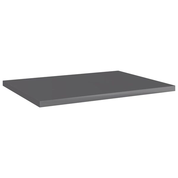 vidaXL Panneaux biblioth&egrave;que 4pcs Gris brillant 40x30x1,5cm Agglom&eacute;r&eacute;
