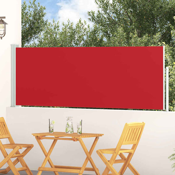 vidaXL Auvent lat&eacute;ral r&eacute;tractable de patio 100x300 cm Rouge
