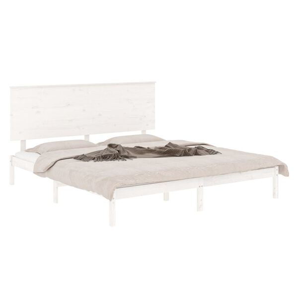 vidaXL Cadre de lit sans matelas blanc 150x200 cm bois massif