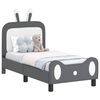 vidaXL Cadre de lit pour tout-petit avec t&ecirc;te de lit Gris clair PU