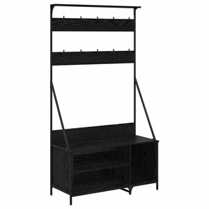vidaXL Porte-v&ecirc;tements Ch&ecirc;ne noir 100 x 41 x 184 cm Bois d'ing&eacute;nierie