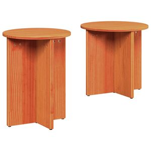vidaXL Table basse 2 pc Brun cire 41,5 x 41,5 x 46 cm