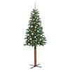 vidaXL Sapin de No&euml;l mince Vert 210 cm PVC et bois de pin massif