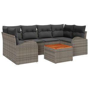 vidaXL Ensemble de canap&eacute; de jardin avec stockage 7 pcs Gris polyrotin