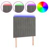 vidaXL T&ecirc;te de lit &agrave; LED Gris clair 100x5x118/128 cm Velours