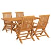 vidaXL Salon de jardin 5 pcs Bois de teck massif
