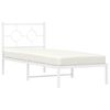 vidaXL Cadre de lit m&eacute;tal sans matelas avec t&ecirc;te de lit blanc 80x200cm