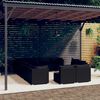 vidaXL Salon de jardin 12 pcs avec coussins Noir R&eacute;sine tress&eacute;e