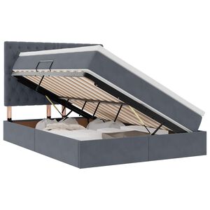 vidaXL Lit avec rangement et matelas Gris fonc&eacute; 140 x 200 cm Velours