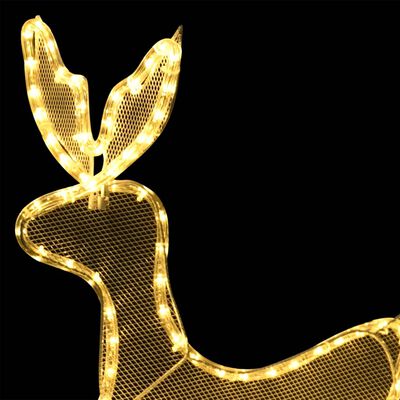 vidaXL Cordon lumineux de Noël Renne et traîneau avec maille 432 LED