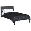 vidaXL Duvet d'&eacute;t&eacute; simple Noir 220 x 155 cm Satin et Microfibre