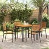 vidaXL Ensemble de salle &agrave; manger pour jardin 5 pcs Noir et Marron