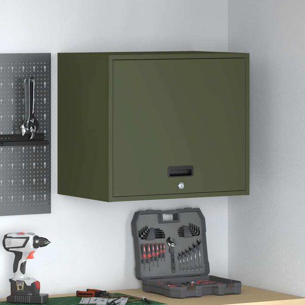vidaXL Armoire murale pour garage Vert olive 60 x 40 x 53 cm