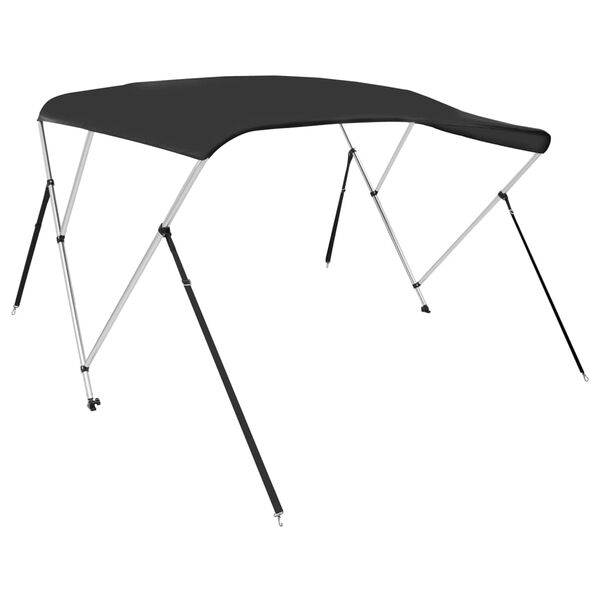 vidaXL Auvent bimini à 3 arceaux noir 183x180x137 cm