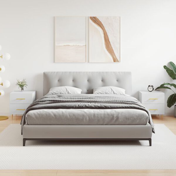 vidaXL Tables de chevet 2 pcs blanc 40x35x47,5 cm bois d&rsquo;ing&eacute;nierie