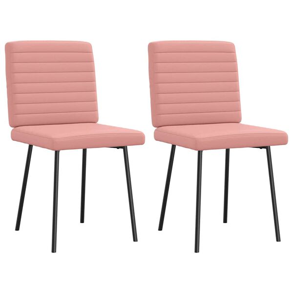 vidaXL Chaises &agrave; manger lot de 2 rose similicuir