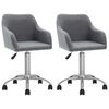 vidaXL Chaises pivotantes &agrave; manger lot de 2 Gris clair Tissu