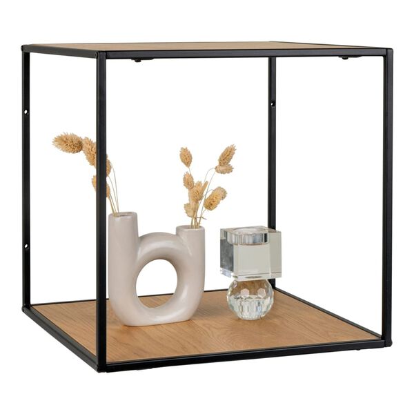 House Nordic &Eacute;tag&egrave;re murale Avery 36x36x36 cm Ch&ecirc;ne et noir