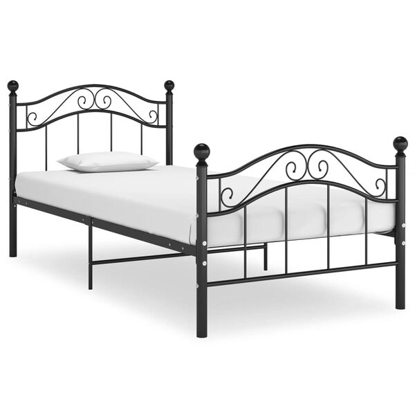 vidaXL Cadre de lit sans matelas noir m&eacute;tal 100x200 cm