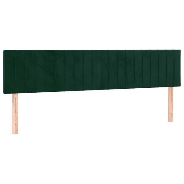 vidaXL T&ecirc;tes de lit 2 pcs Vert fonc&eacute; 100x5x78/88 cm Velours
