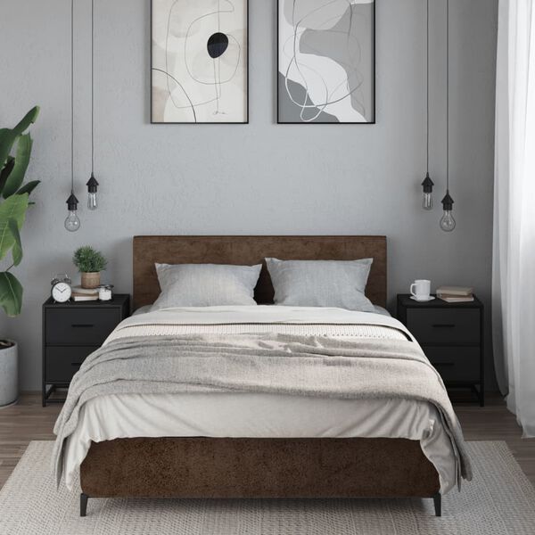 vidaXL Tables de chevet 2 pcs noir 40x31x50 cm bois d'ingénierie