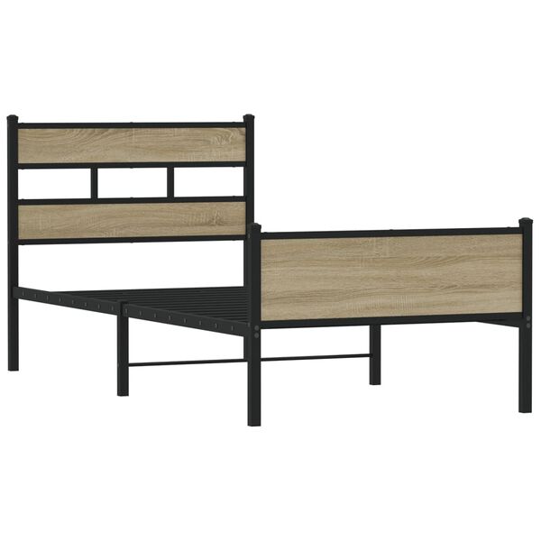 vidaXL Cadre de lit sans matelas ch&ecirc;ne sonoma 100x200 cm