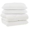 vidaXL Couette avec Oreillers 3 pc Blanc Microfibre et Plumes D'oie