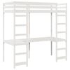 vidaXL Cadre de lit mezzanine Blanc 90 x 190 cm Pin massif