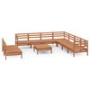vidaXL Salon de jardin 10 pcs Bois de pin massif Marron miel