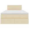 vidaXL Lit avec rangement et LED avec matelas Cr&egrave;me 120 x 200 cm tissu
