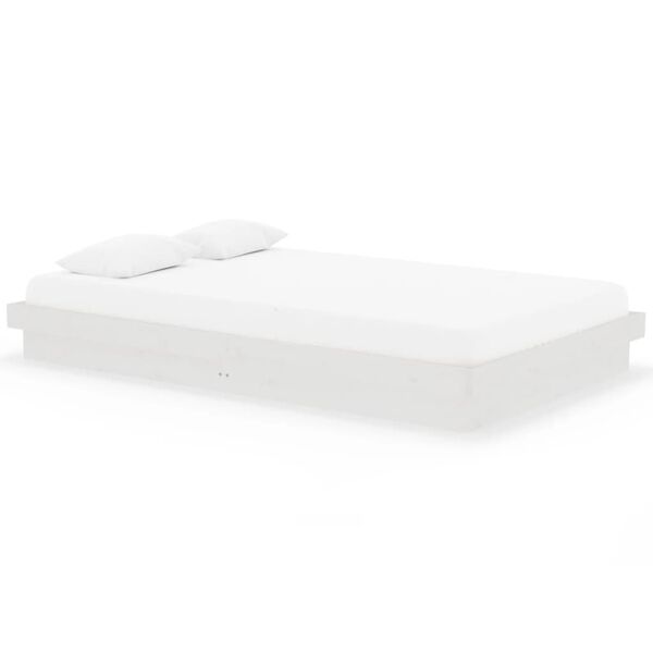vidaXL Cadre de lit sans matelas blanc bois massif 120x200 cm