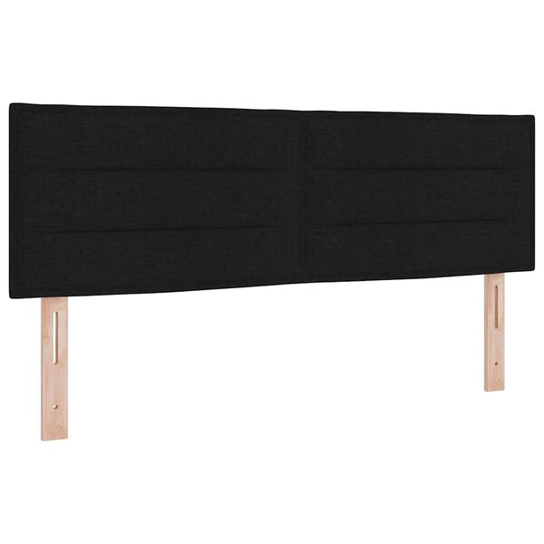 vidaXL T&ecirc;te de lit avec t&ecirc;te de lit Noir 144 cm Cuir synth&eacute;tique