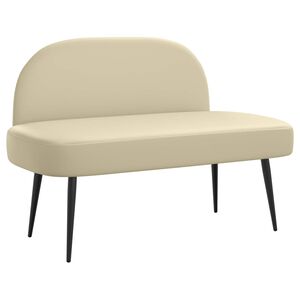 vidaXL Banc rembourr&eacute; avec dossier Cr&egrave;me 110 x 60 x 76 cm Simili cuir