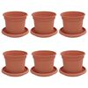 vidaXL Pots de plantes 6 pcs Rouge brique &Oslash; 12,5 x 10 cm Plastique
