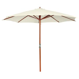 vidaXL Parasol 300x258 cm Blanc sable