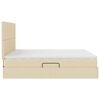 vidaXL Lit avec rangement et matelas Cr&egrave;me 160 x 200 cm Polyester